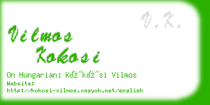 vilmos kokosi business card